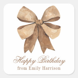 Adesivo Quadrado Arco Burlap Natural de Aquarela