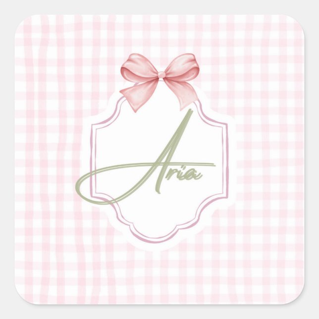 Adesivo Quadrado Arco de Aria Baby Girl Personalizado (Frente)