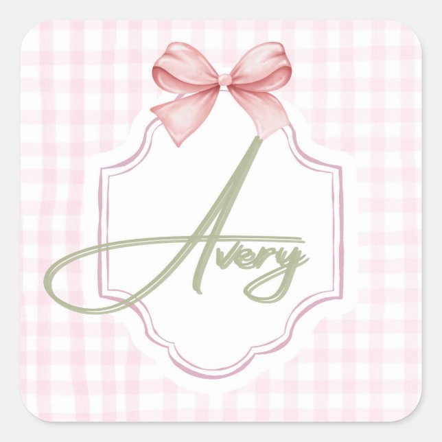 Adesivo Quadrado Arco de Avery Baby Girl Personalizado (Frente)