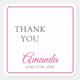 Adesivo Quadrado Arco de coquete rosa com aquarela Doce 16 Aniversá