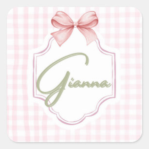 Adesivo Quadrado Arco de Enfermeira Gianna Baby Girl Personalizado