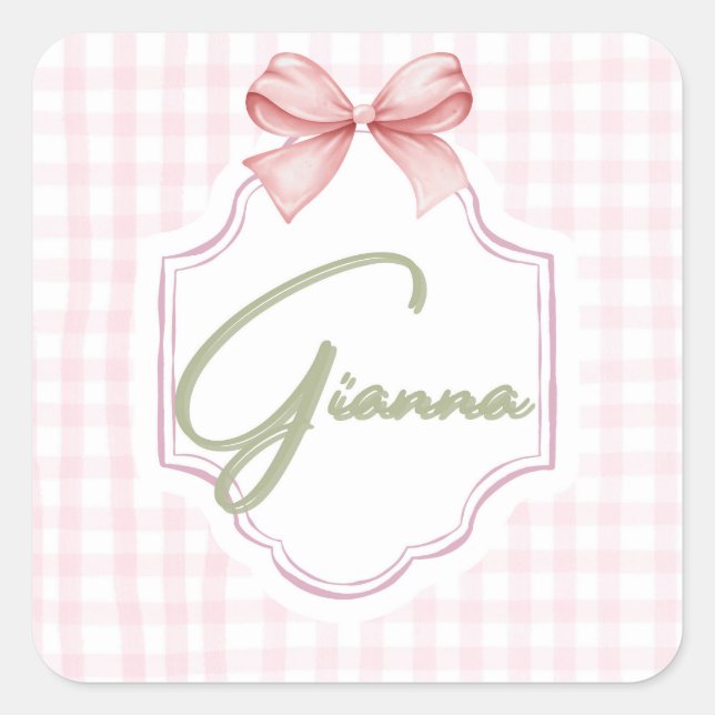 Adesivo Quadrado Arco de Enfermeira Gianna Baby Girl Personalizado (Frente)