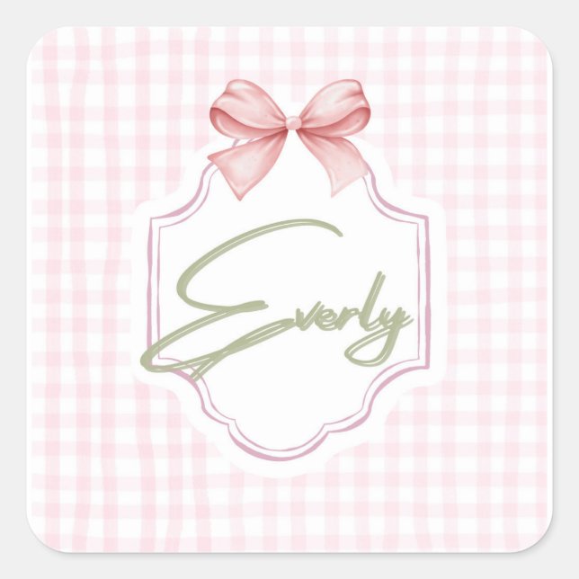 Adesivo Quadrado Arco de Ensino Everly Baby Girl Personalizado (Frente)