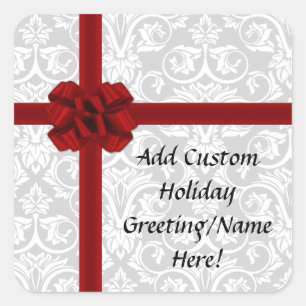 Adesivo Quadrado Arco de Faixa Vermelha