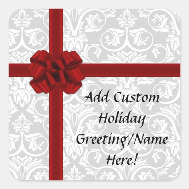 Adesivo Quadrado Arco de Faixa Vermelha (Frente)