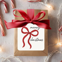 Arco de Fita Vermelha Minimalista Feliz Natal 