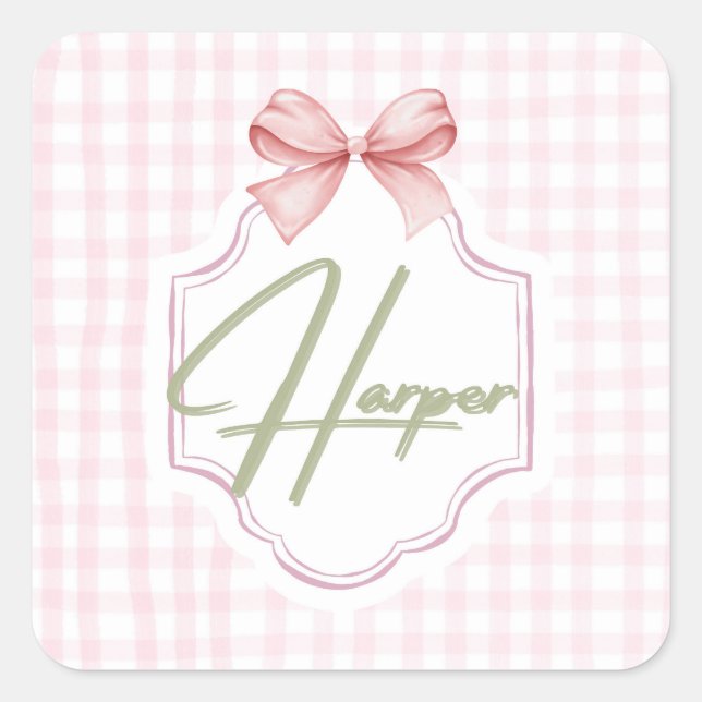 Adesivo Quadrado Arco de Harper Baby Girl Personalizado (Frente)