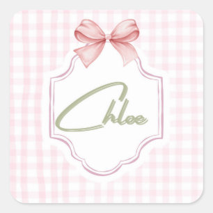 Adesivo Quadrado Arco de infantário personalizado Chloe Baby Girl
