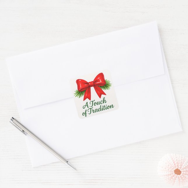 Adesivo Quadrado Arco de Natal Coquette - ✨ Mágica Mensageira (Envelope)