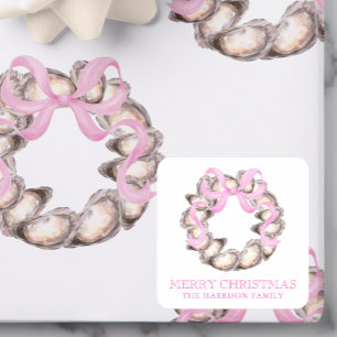 Adesivo Quadrado Arco de ostra costeira de pré-disquete no Natal