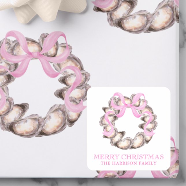 Adesivo Quadrado Arco de ostra costeira de pré-disquete no Natal (Criador carregado)