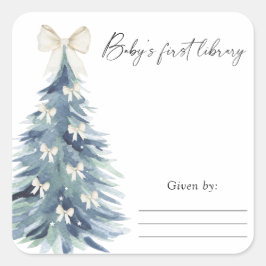 Adesivo Quadrado Arco de pinheiro de aquarela - placa de Chá de fra