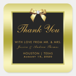 Adesivo Quadrado Arco Dourado e Casamento Preto