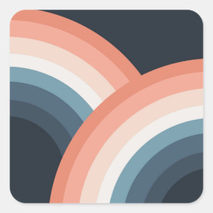 Adesivo Quadrado Arco-íris colorido de dois retratos