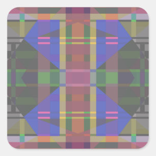 Adesivo Quadrado Arco-Íris Colorido Pastel Geométrico
