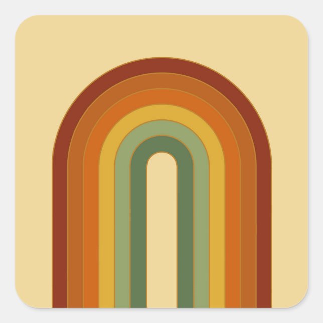 Adesivo Quadrado Arco-Íris com Camada Retroativa Mudada (Frente)