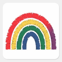 Adesivo Quadrado Arco-íris de orgulho torto