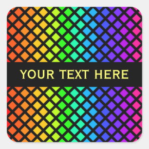 Adesivo Quadrado Arco-íris de vinhetas personalizadas de Ouros