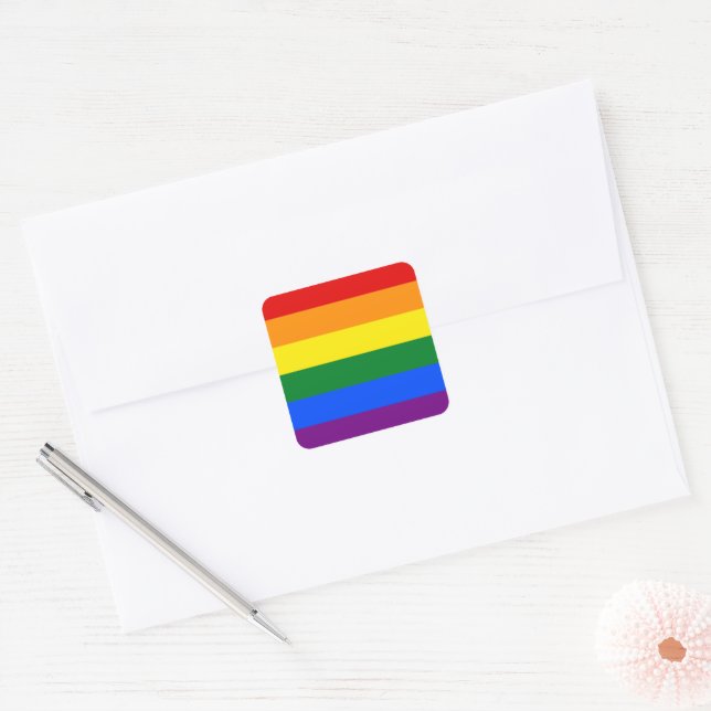 Adesivo Quadrado Arco-Íris do Orgulho LGBT (Envelope)