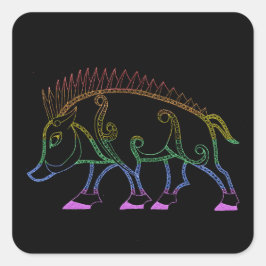 Adesivo Quadrado Arco-Íris Escuro