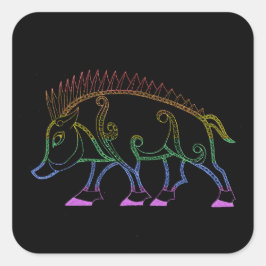 Adesivo Quadrado Arco-Íris Escuro