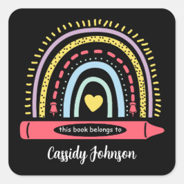 Adesivo Quadrado Arco-íris este livro pertence à livraria infantil