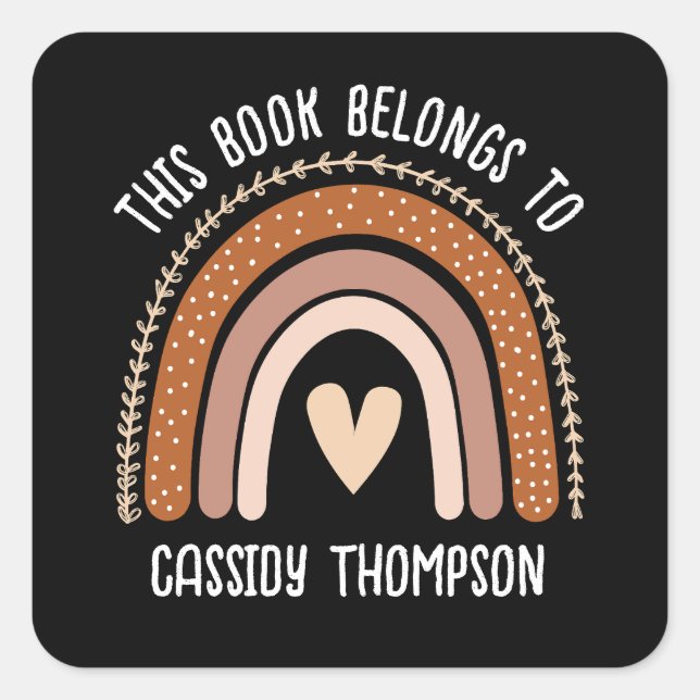 Adesivo Quadrado Arco-íris este livro pertence à livraria infantil (Frente)