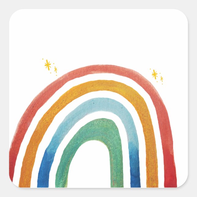 Adesivo Quadrado Arco-íris Mágico (Frente)