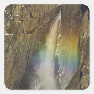 Adesivo Quadrado Arco-íris na Cachoeira Superior de Yosemite em Yos