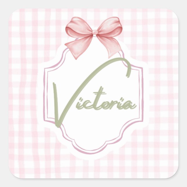 Adesivo Quadrado Arco personalizado da Victoria Baby Girl (Frente)