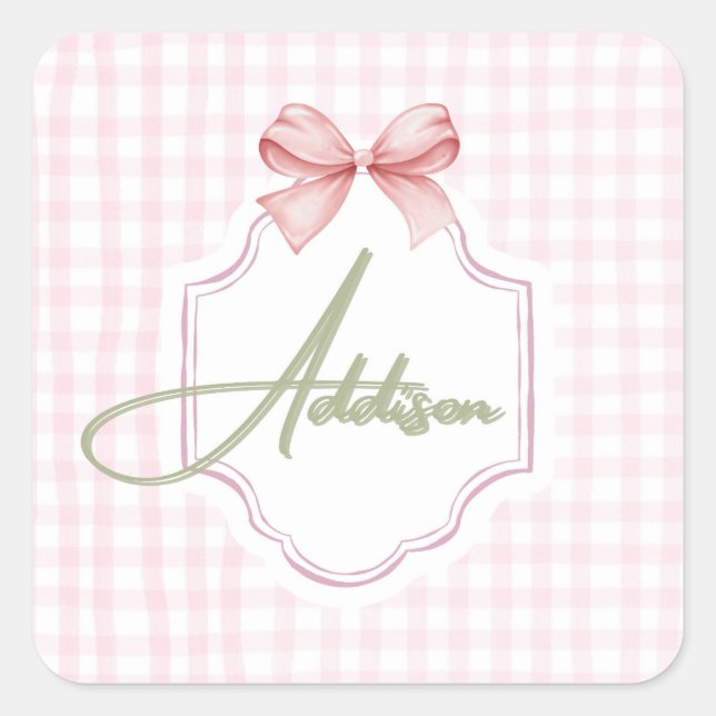 Adesivo Quadrado Arco Personalizado de Addison Baby Girl (Frente)