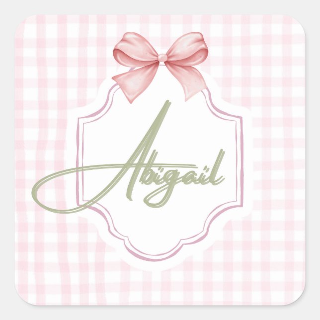 Adesivo Quadrado Arco Personalizado de Enfermeira Abigail Baby Girl (Frente)