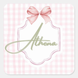 Adesivo Quadrado Arco Personalizado de Enfermeira Athena Baby Girl 