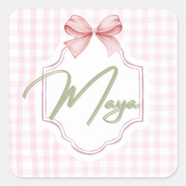 Adesivo Quadrado Arco personalizado do infantário Maya Baby Girl &G