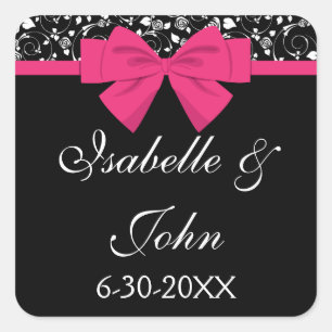 Adesivo Quadrado Arco Rosa Preto e Branco