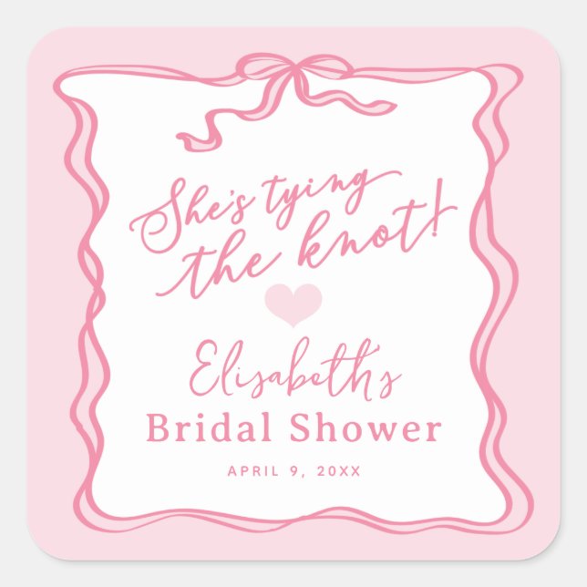 Adesivo Quadrado Arco rosa retrorreflector Ela é Casando (Frente)