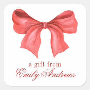 Adesivo Quadrado Arco Vermelho de Aquarela