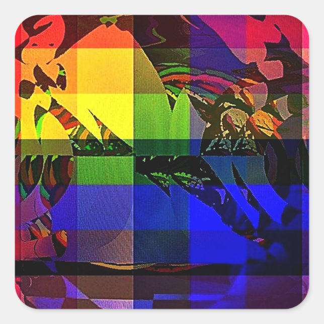 Adesivo Quadrado Arcobaleno (Frente)