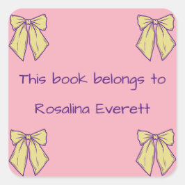 Adesivo Quadrado Arcos Amarelos e Rosa Bonitos Nomes Meninas Crianç