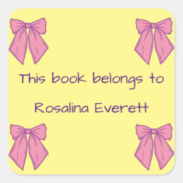 Adesivo Quadrado Arcos Amarelos e Rosa Bonitos Nomes Meninas Crianç