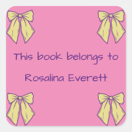 Adesivo Quadrado Arcos Amarelos e Rosa Bonitos Nomes Meninas Crianç