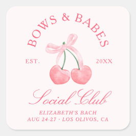 Adesivo Quadrado Arcos e Bebês Coquete Cerejas Despedida de Solteir