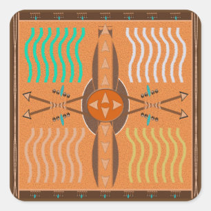 Adesivo Quadrado Arcos E Pentes De Setas 20/Folha