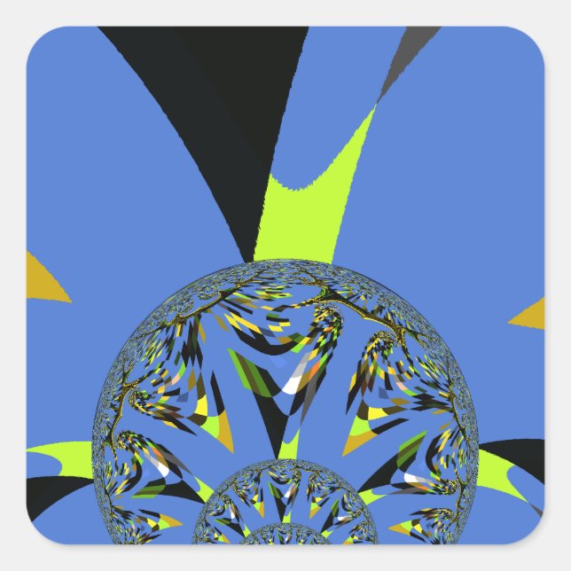 Adesivo Quadrado Arcos legal com Esferas Fractais Design de Arte (Frente)