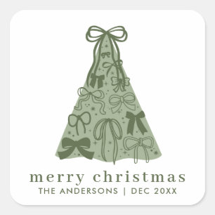 Adesivo Quadrado Arcos Modernos de Natal Verde