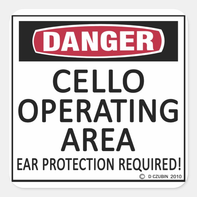Adesivo Quadrado Área de operação Cello (Frente)