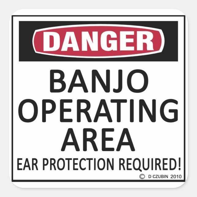 Adesivo Quadrado Área operacional do Banjo (Frente)