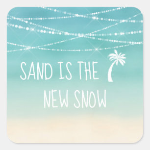 Adesivo Quadrado Areia é a praia do New Snow Ocean #Florida Winter