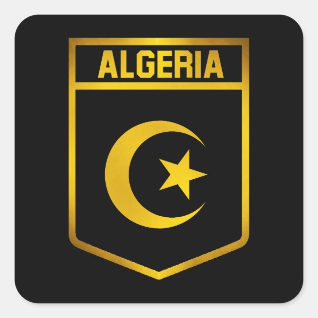 Adesivo Quadrado Argélia emblema (Frente)