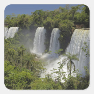 Adesivo Quadrado Argentina, Cataratas do Iguaçu ao sol.